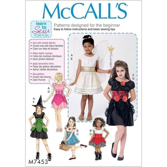 McCall's Sewing Pattern 7453 Girls Costumes - Picture 1 of 2